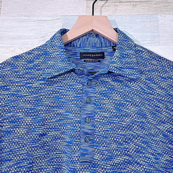 JHANE BARNES Vintage Knit Polo Shirt Blue Mercerized Cotton Classic Fit Mens XL - Picture 2 of 6